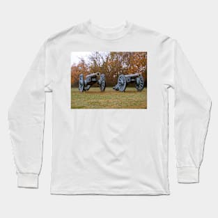 Two cannons at the enterance to the Colonial Parkway Long Sleeve T-Shirt